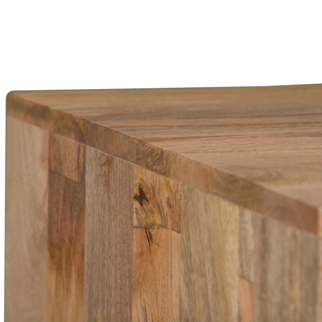 Alt view image 3 of 7 - 22 Inch Wide Solid Mango End Table in Refined, Brown, Wood and Metal