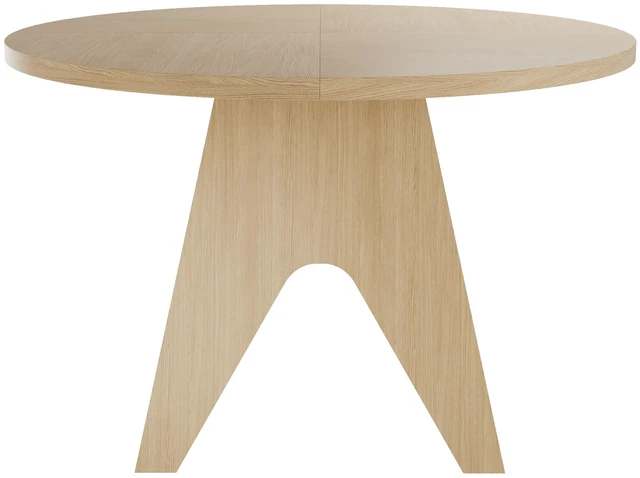 Alt view image 2 of 6 - 46.8 Inch Round Dining Table, Oak, MDF and Particle Board