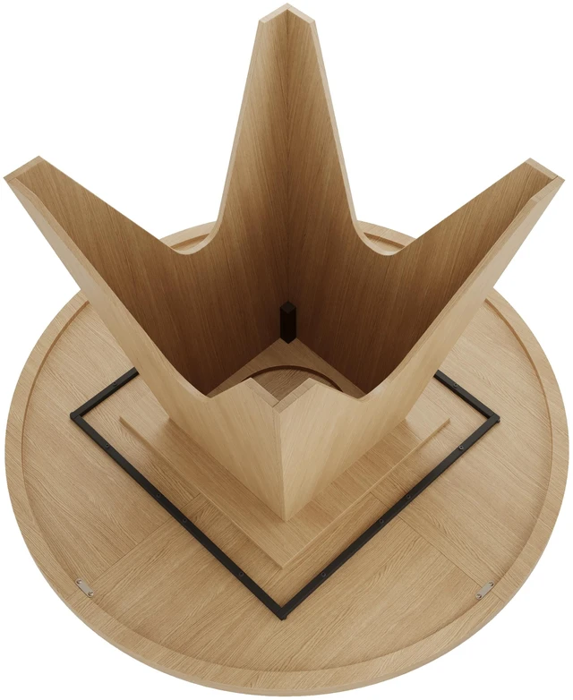 Alt view image 3 of 6 - 46.8 Inch Round Dining Table, Oak, MDF and Particle Board