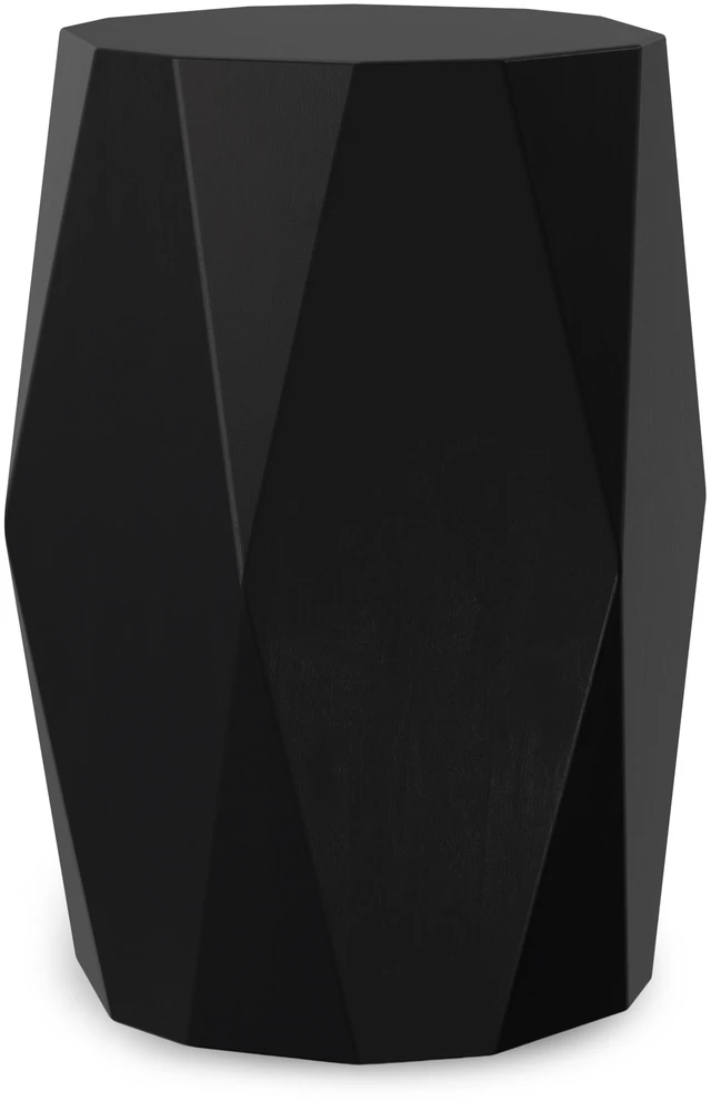 Main image of Cale 15 Inch Wide Solid Mango Polygon Geometric Accent Table, Black, Wood