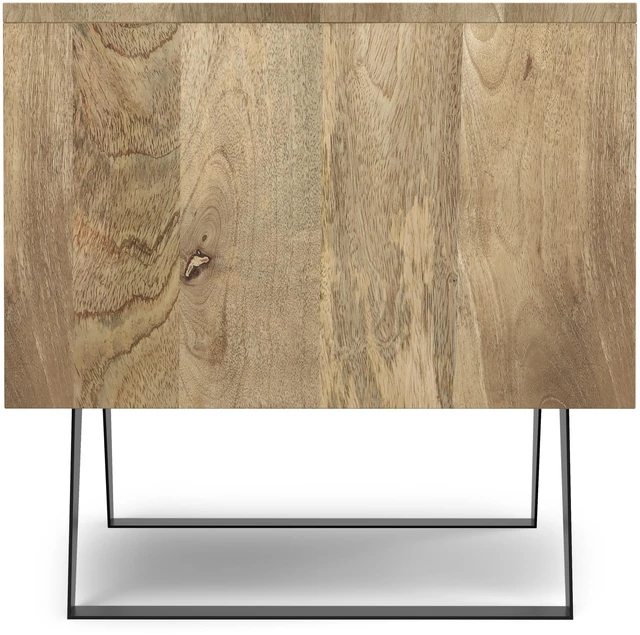Alt view image 4 of 7 - Solid Side Table in Refined, Brown, Wood and Metal