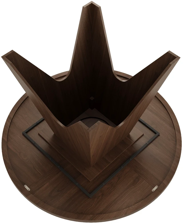 Alt view image 3 of 6 - 46.8 Inch Round Dining Table, Walnut, MDF and Particle Board