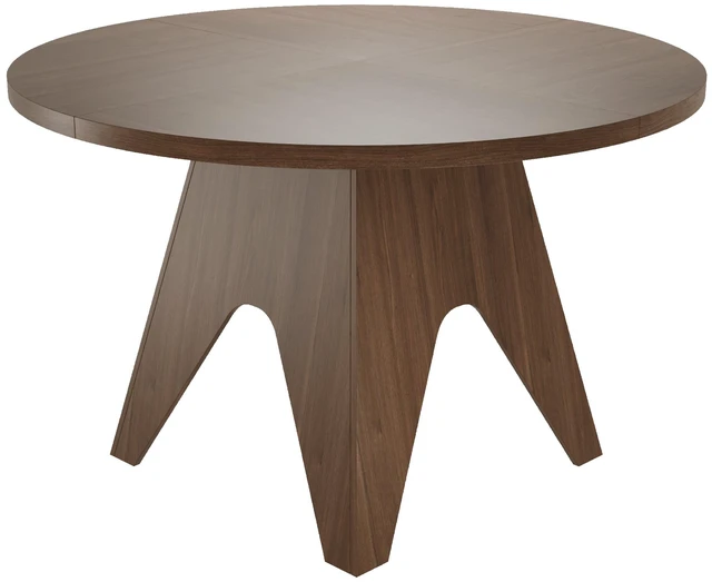 Alt view image 2 of 6 - 46.8 Inch Round Dining Table, Walnut, MDF and Particle Board