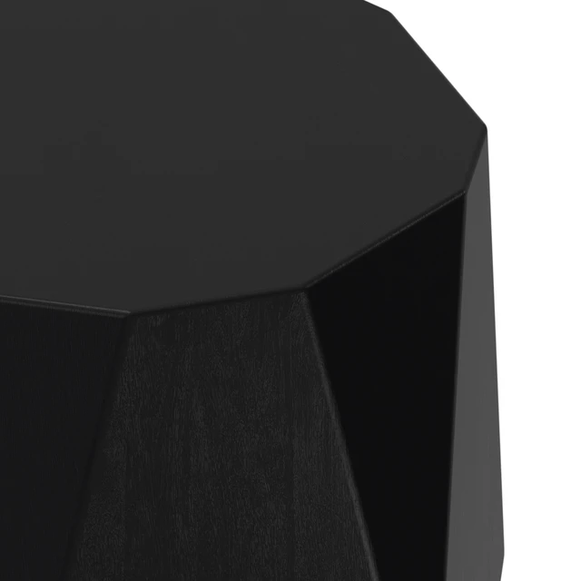 Alt view image 4 of 7 - Cale 15 Inch Wide Solid Mango Polygon Geometric Accent Table, Black, Wood