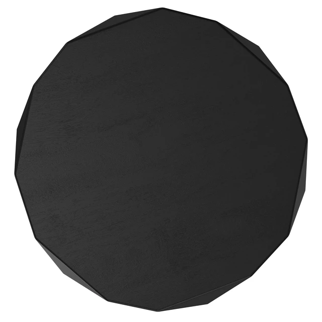 Alt view image 3 of 7 - Cale 15 Inch Wide Solid Mango Polygon Geometric Accent Table, Black, Wood