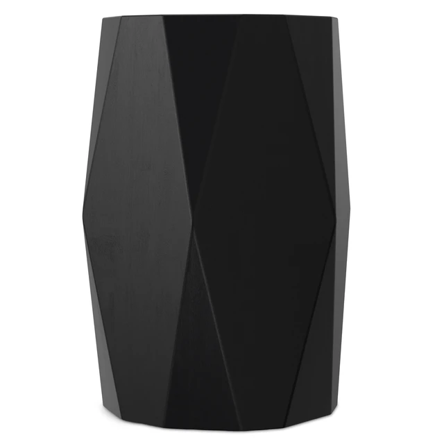 Alt view image 6 of 7 - Cale 15 Inch Wide Solid Mango Polygon Geometric Accent Table, Black, Wood