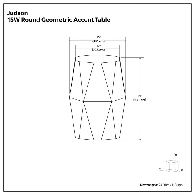 Alt view image 7 of 7 - Cale 15 Inch Wide Solid Mango Polygon Geometric Accent Table, Black, Wood