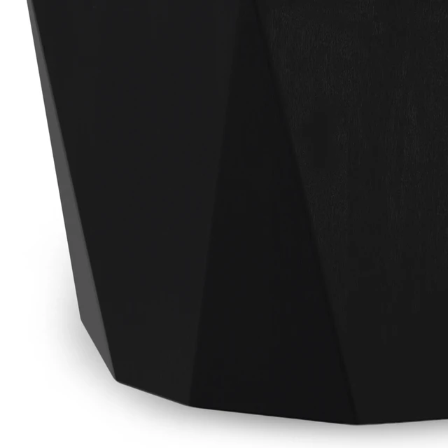Alt view image 5 of 7 - Cale 15 Inch Wide Solid Mango Polygon Geometric Accent Table, Black, Wood