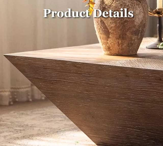Alt view image 5 of 6 - 35 Inch Wabi Sabi Distressed Square Coffee Table Artistic, Natural, Solid Wood