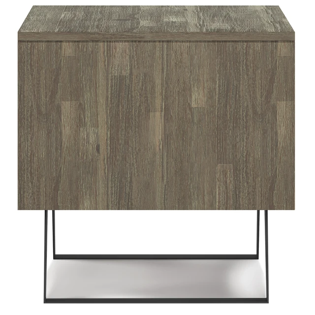 Alt view image 2 of 7 - Solid End Table in Distressed, Grey, Wood and Metal
