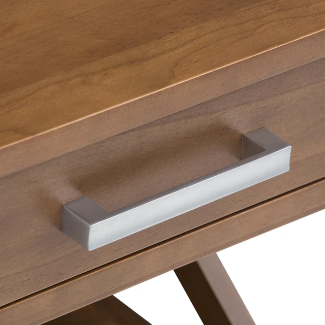 Alt view image 4 of 7 - 21 Inch Wide Solid End Table in Medium Saddle, Brown, Wood