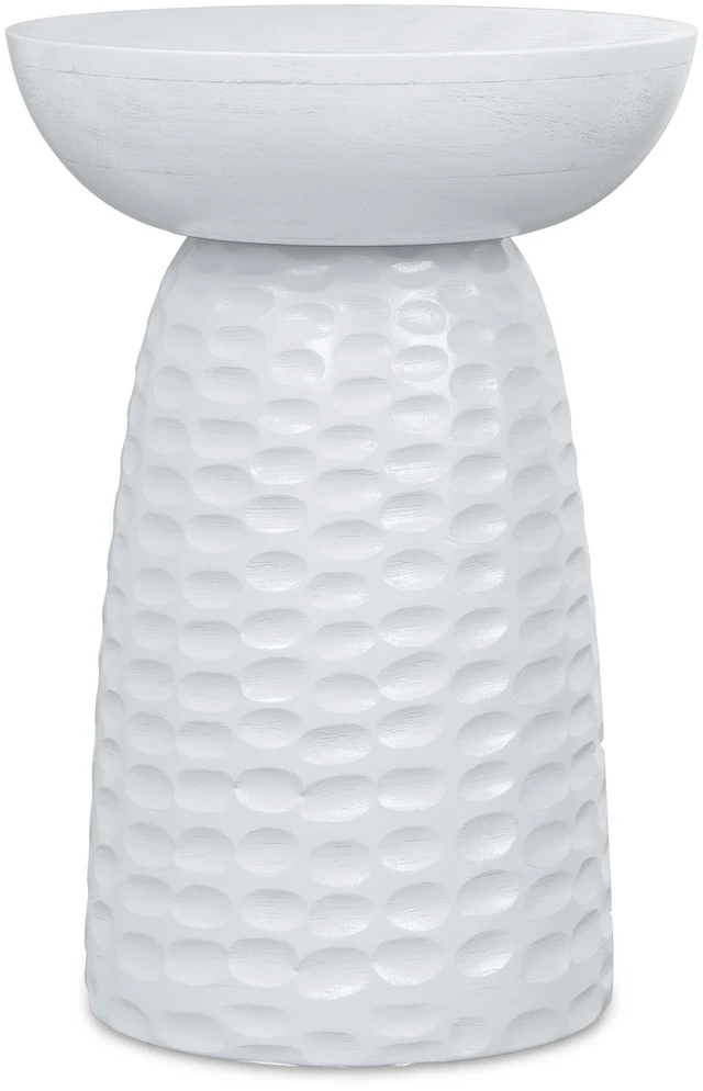 Alt view image 7 of 7 - 13 Inch Solid Mango Accent Table, White, Wood
