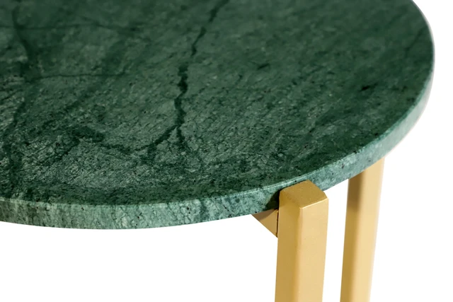 Alt view image 5 of 5 - Side Table for Living with Metal Inch Height, Green, Marble and Metal