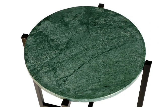 Alt view image 4 of 5 - Side Table for Living with Metal Inch Height, Green, Marble and Metal
