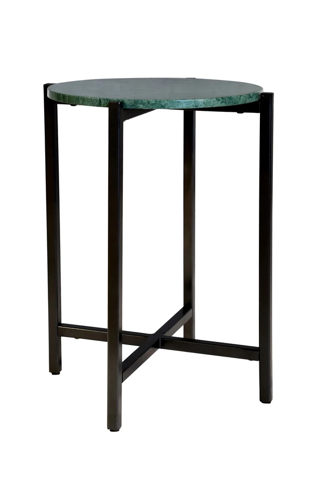 Alt view image 2 of 5 - Side Table for Living with Metal Inch Height, Green, Marble and Metal