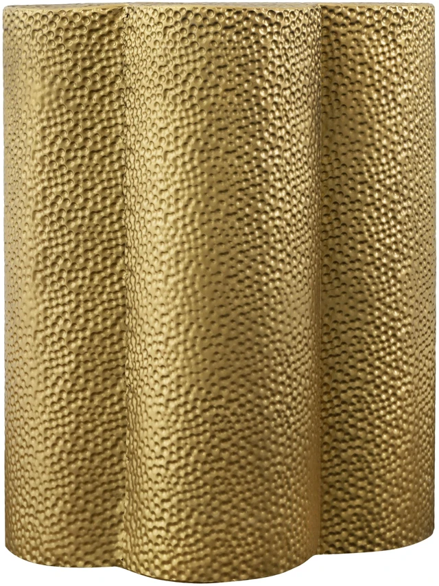 Alt view image 7 of 7 - Hammered Iron Flower Shaped Indoor and Outdoor Accent Side Table, Golden