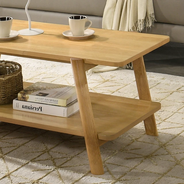 Alt view image 5 of 7 - 3 Piece Coffee Table Set, Coffee Table and Two End Oak Finish, Oak, Solid Wood and MDF
