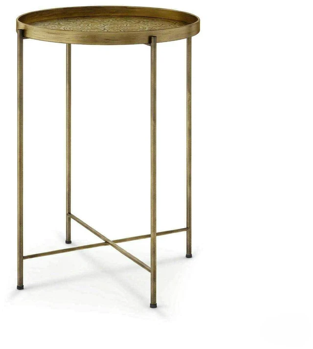 Alt view image 5 of 7 - Round Coffee Table, Center Table Side End Functional Circular Center for Living and Tea Time Only Gold, Metal