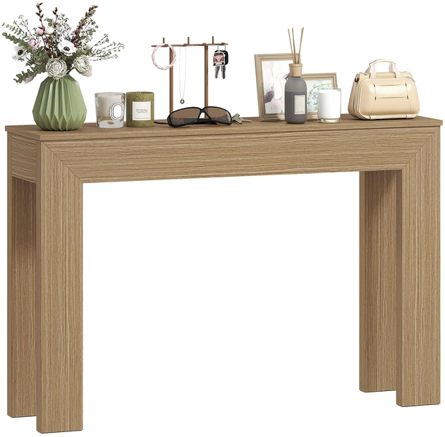 Main image of Entryway Table, 47 Inch Narrow Console Table for Entryway Sofa Behind Couch Living, Natural Wood Wash, Particle Board