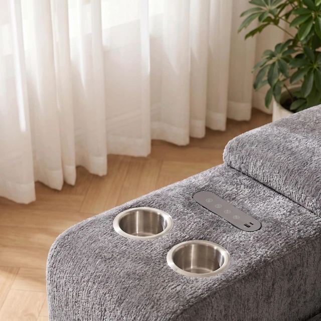 Alt view image 6 of 7 - Corduroy Storage Ottoman Side Table with Bluetooth Speaker, Functional End Table with Hidden Storage Space Saving