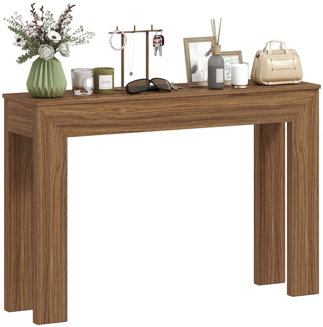 Main image of Entryway Table, 47 Inch Narrow Console Table for Entryway Sofa Behind Couch Living, Walnut, Particle Board