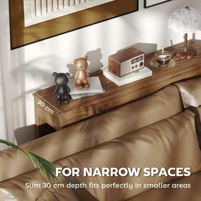 Alt view image 6 of 7 - Entryway Table, 47 Inch Narrow Console Table for Entryway Sofa Behind Couch Living, Walnut, Particle Board