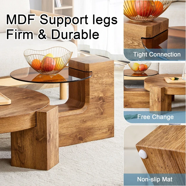 Alt view image 7 of 7 - Detachable Double Decker Coffee Table, Design More Precious and the Detachable Design Can Make the Use Space More