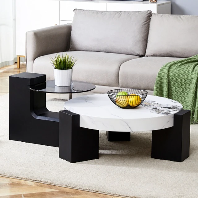 Alt view image 2 of 5 - Detachable Double Layer Coffee Table Has Sophisticated Fashionable Texture, Its Splitable Design Brings Flexible Space