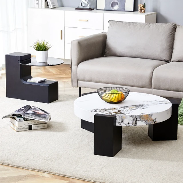 Alt view image 4 of 5 - Detachable Double Layer Coffee Table Has Sophisticated Fashionable Texture, Its Splitable Design Brings Flexible Space