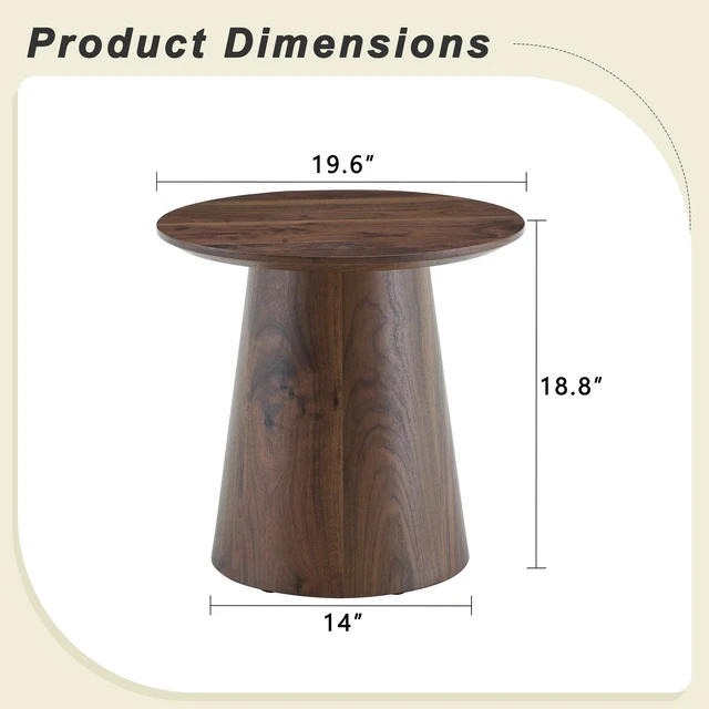 Alt view image 5 of 7 - Wood Grain Medium Density Fiberboard Circular Coffee Table Diameter 19.6 Inches, Height 18.8 Inches Wood Grain Veneer