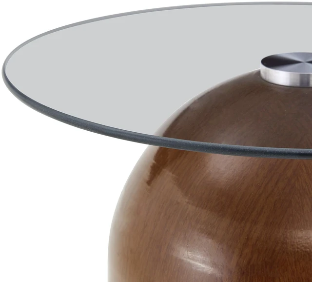 Alt view image 7 of 7 - Small Coffee Table, Round Center Table Glass Coffee Small Mid Century Tempered Glass Top for Living Patio Study Hotel