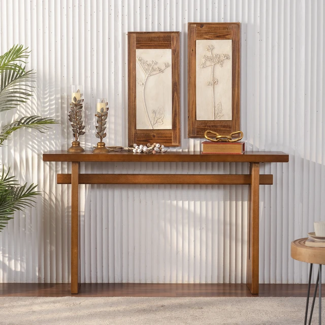 Alt view image 3 of 7 - MDF Console Table, 55 Inch Narrow Entryway Sofa Table Accent with Double Support Frame Easy Assembly Console for Living