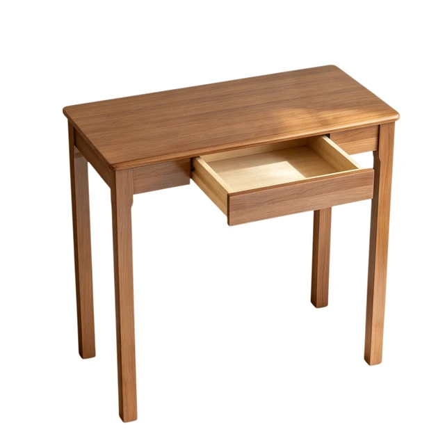 Alt view image 7 of 7 - 31.5 Inch Computer Writing Desk with Storage Drawer, Compact Study Work Table for Wood Finish, Walnut, Solid Wood