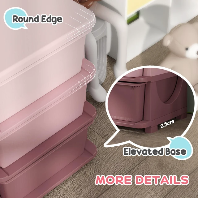 Alt view image 3 of 7 - 9 Drawers Kids Storage Unit, 3 Tier Stackable Toy Organizers and Storage Chest for Playroom Living Boys Girls Toddlers