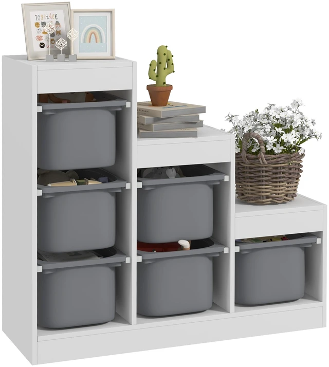 Main image of Kids Toy Storage Organizer with Storage Bins, Layers Kids Bookshelf Toy Organizer for Boys and Girls Aged 3 Years Play