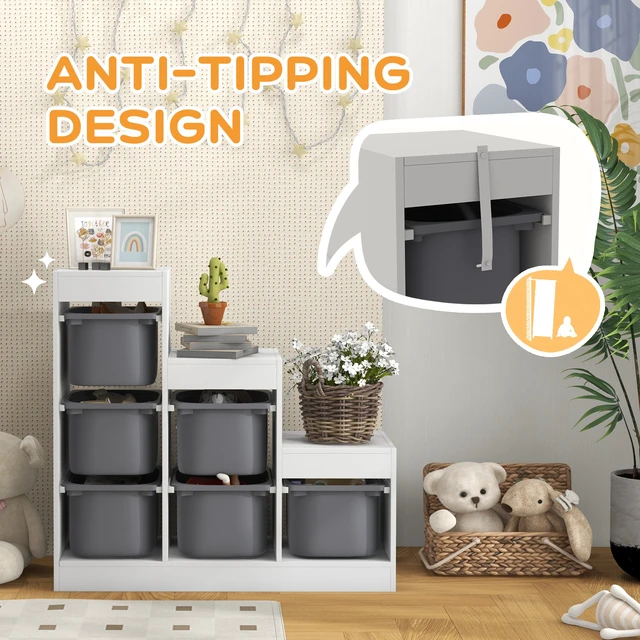 Alt view image 4 of 7 - Kids Toy Storage Organizer with Storage Bins, Layers Kids Bookshelf Toy Organizer for Boys and Girls Aged 3 Years Play