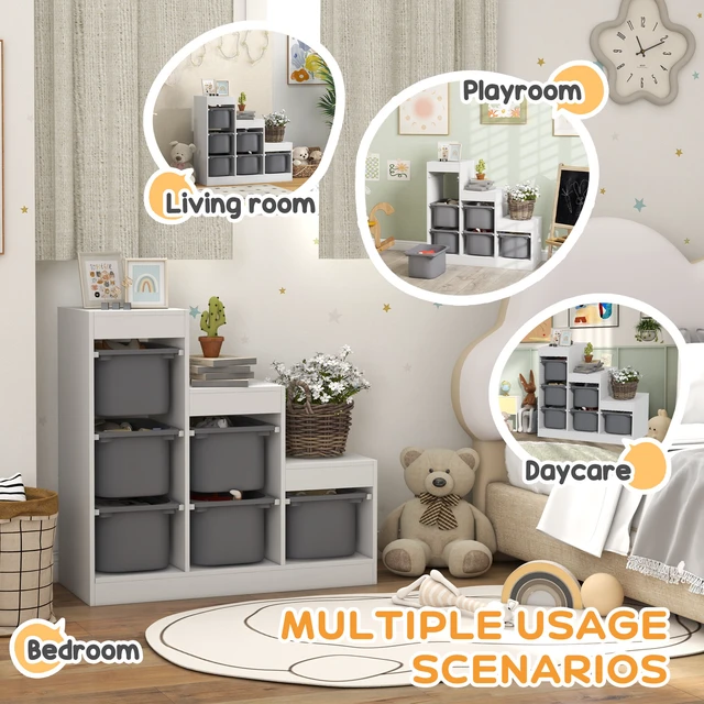 Alt view image 5 of 7 - Kids Toy Storage Organizer with Storage Bins, Layers Kids Bookshelf Toy Organizer for Boys and Girls Aged 3 Years Play