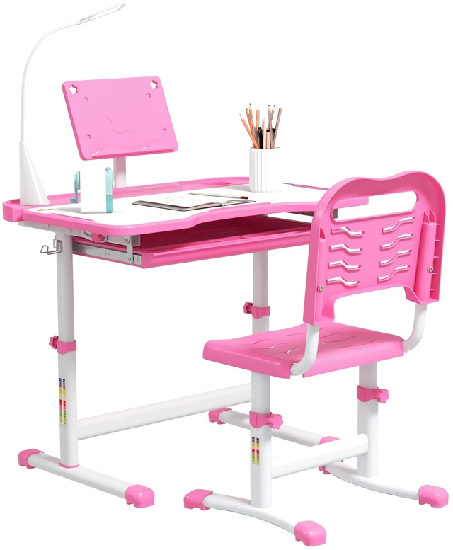 Main image of Kids Desk and Chair Set, Height Adjustable School Desk Chair Set with Tilt Desktop USB Storage Drawer for Study