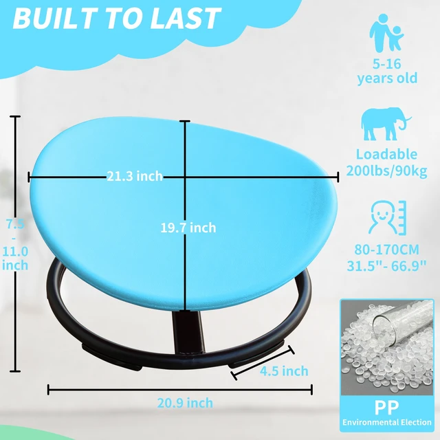 Alt view image 3 of 7 - Sensory Spinning Chair for Autistic Kids, Swivel Chair Sensory Toys Gifts for Toddlers with Sit and Spin Toys Training