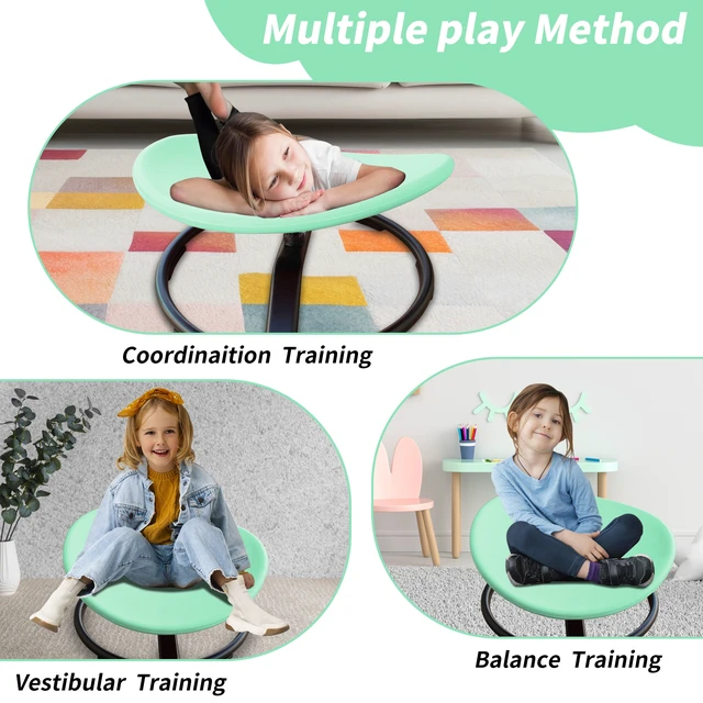 Alt view image 7 of 7 - Sensory Spinning Chair for Autistic Kids, Swivel Chair Sensory Toys Gifts for Toddlers with Sit and Spin Toys Training