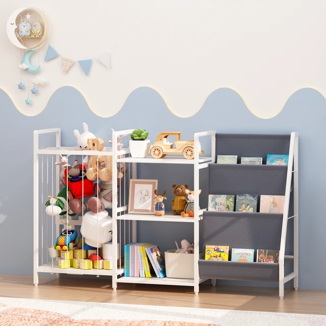 Alt view image 3 of 7 - Kids Bookshelf and Toy Storage, Book Shelf for Kids Sling Baby Bookcase with Stuffed Animal Storage Toddler Montessori