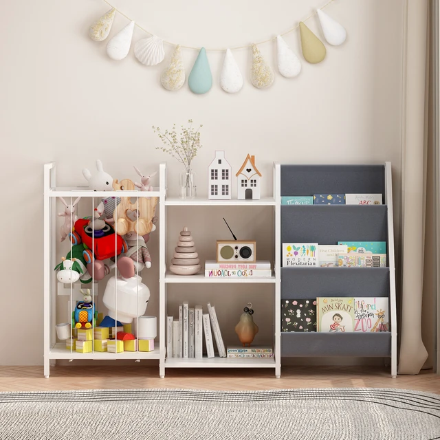 Alt view image 5 of 7 - Kids Bookshelf and Toy Storage, Book Shelf for Kids Sling Baby Bookcase with Stuffed Animal Storage Toddler Montessori