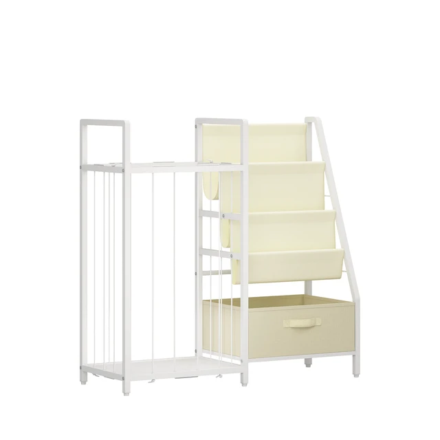Alt view image 5 of 7 - Kids Bookshelf and Toy Storage Organizer, Dual Sided Children Bookshelf with Figure Display Storage and Book Sling
