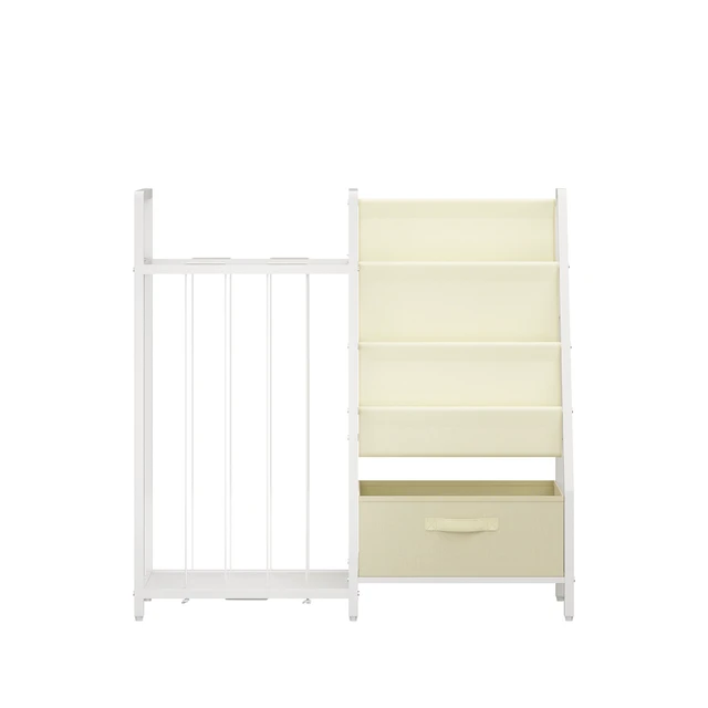 Alt view image 4 of 7 - Kids Bookshelf and Toy Storage Organizer, Dual Sided Children Bookshelf with Figure Display Storage and Book Sling