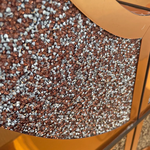 Alt view image 5 of 7 - Artisan Crafted Mirrored Accent Table, High Build for Every Interior Scene, Brown, MDF and Glass