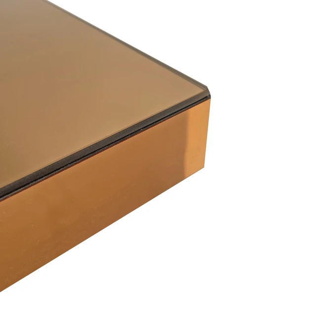 Alt view image 7 of 7 - Artisan Crafted Mirrored Accent Table, High Build for Every Interior Scene, Brown, MDF and Glass