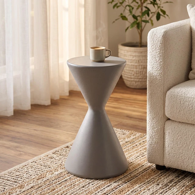 Alt view image 2 of 7 - 22.3 Inch Tall Garden Pedestal Stand, Magnesium Oxide Plant Stand Outdoor Decortions Pedestal Flower Pots Yard, Gray