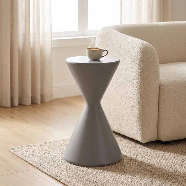 Alt view image 5 of 7 - 22.3 Inch Tall Garden Pedestal Stand, Magnesium Oxide Plant Stand Outdoor Decortions Pedestal Flower Pots Yard, Gray