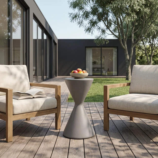 Alt view image 6 of 7 - 22.3 Inch Tall Garden Pedestal Stand, Magnesium Oxide Plant Stand Outdoor Decortions Pedestal Flower Pots Yard, Gray