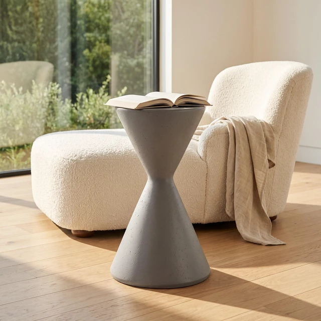 Alt view image 4 of 7 - 22.3 Inch Tall Garden Pedestal Stand, Magnesium Oxide Plant Stand Outdoor Decortions Pedestal Flower Pots Yard, Gray
